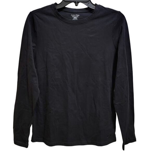 Calvin Klein Performance Women Long Sleeve Crewneck T-Shirt Size US S Black - Picture 1 of 4
